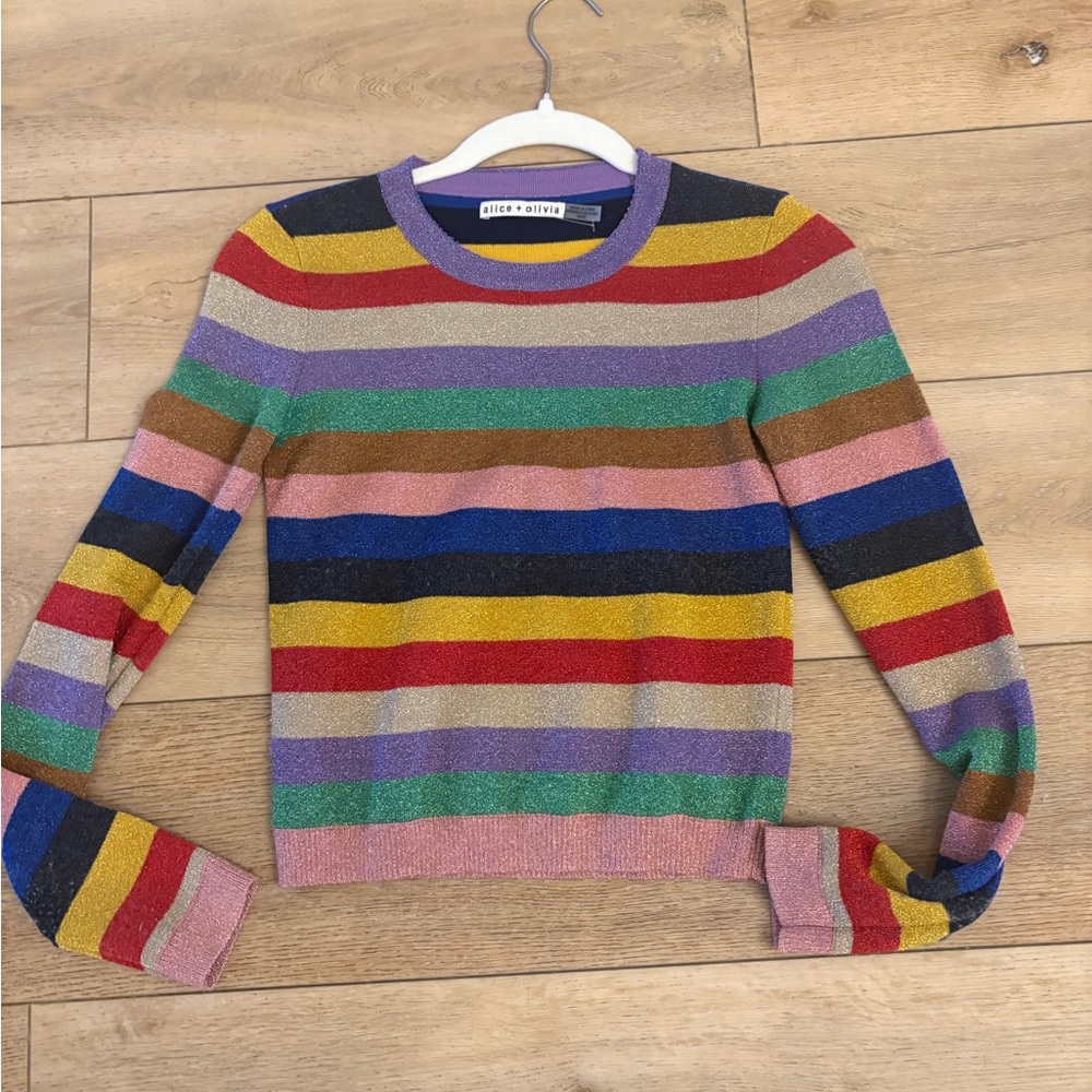 Alice + Olivia striped metallic sweater